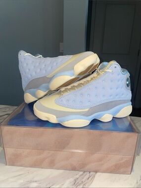 Jordan Retro 13 Blue Suede Sneakers